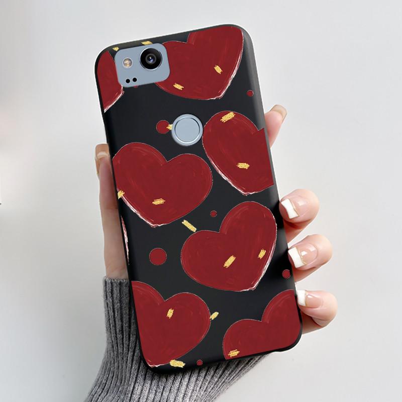 Cute Case For Google Pixel 2 / Pixel 2XL Printing Shell Pixel 1 XL Pixel1 Protective Cover Soft Silicone Cartoon Black Casing