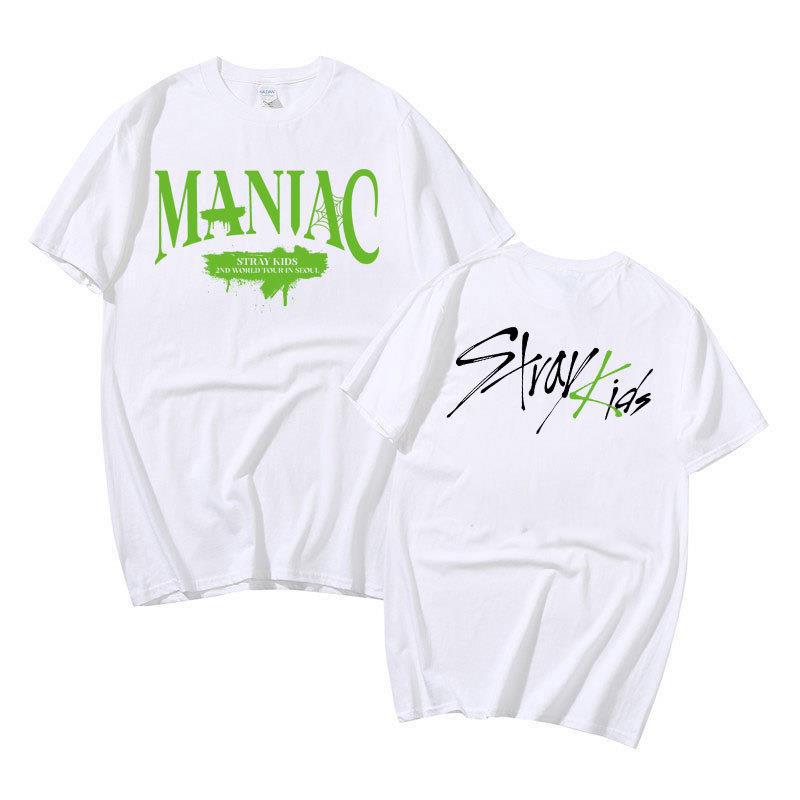 Singer Group Straykids Around Harajuku Print Fashion Men'S And Women'S T-Shirts Tops Short Sleeves
