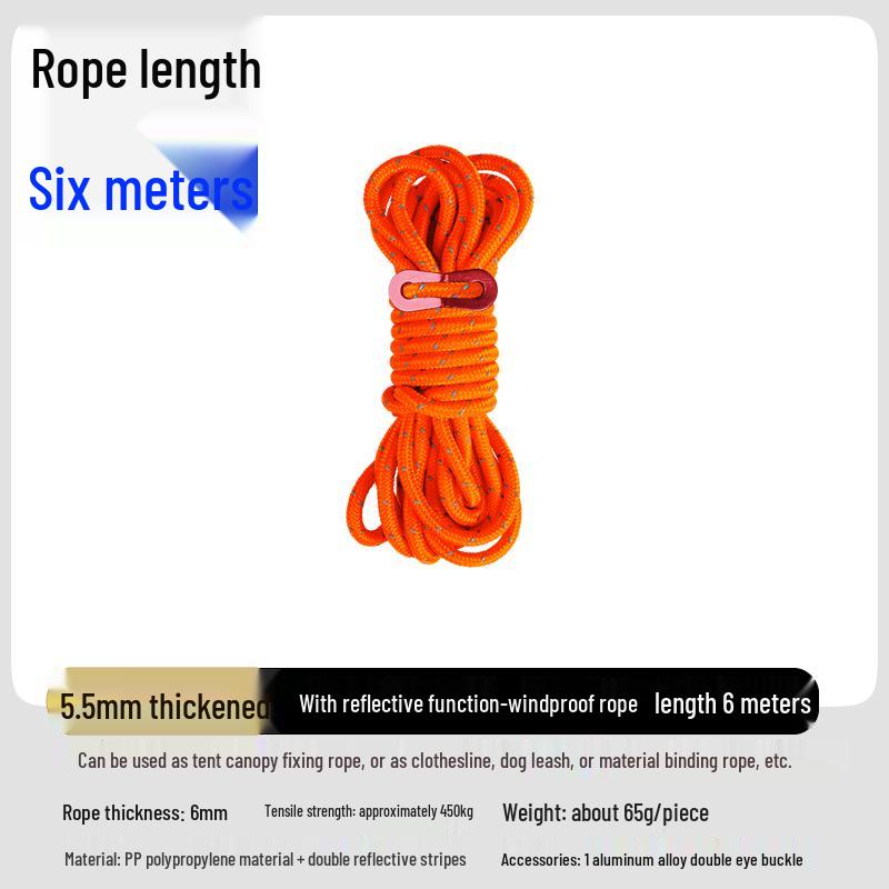 Adjustable Reflective Windproof Camping Tent Rope Pulley System