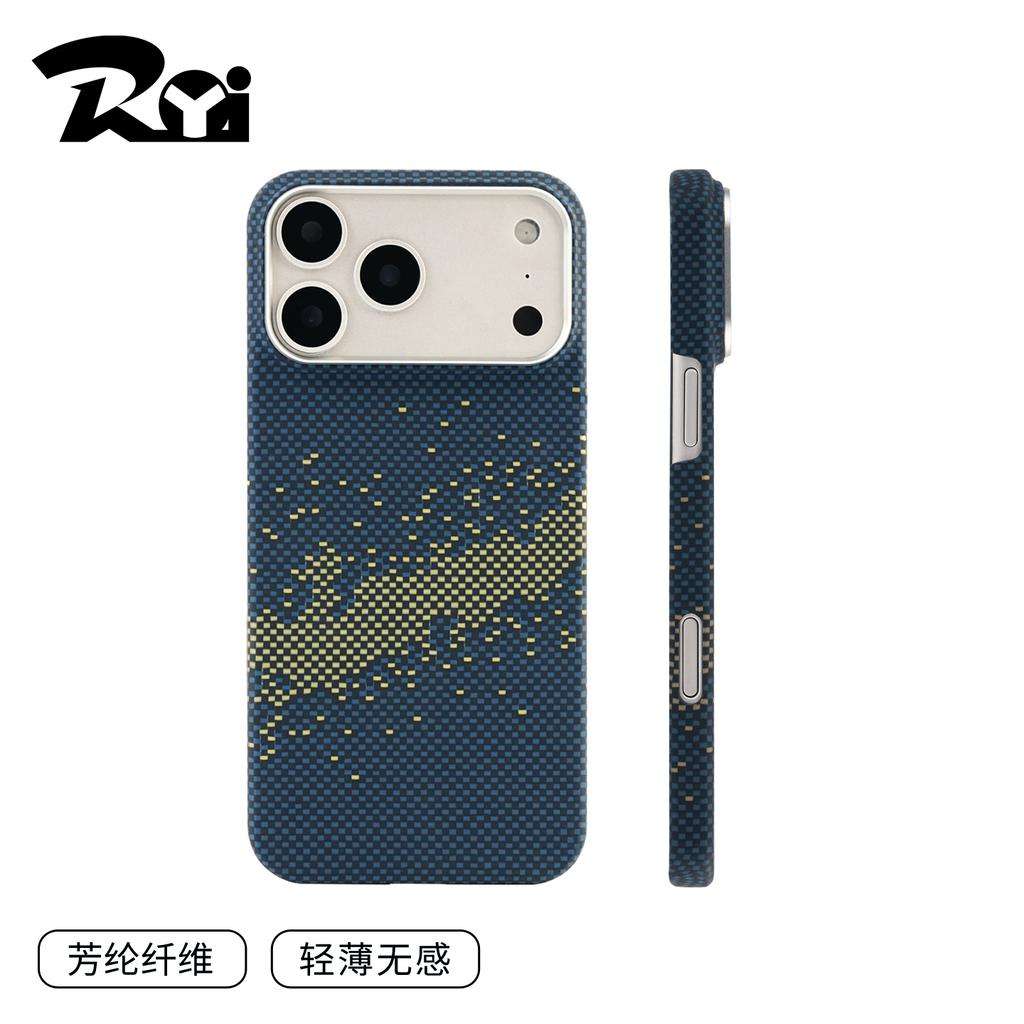 Real Aramid Carbon Fiber for iPhone 17 Air 16 pro max 15pro Ultra-thin Magnetic Case Anti-fall Metal Lens Protection Hard Cover