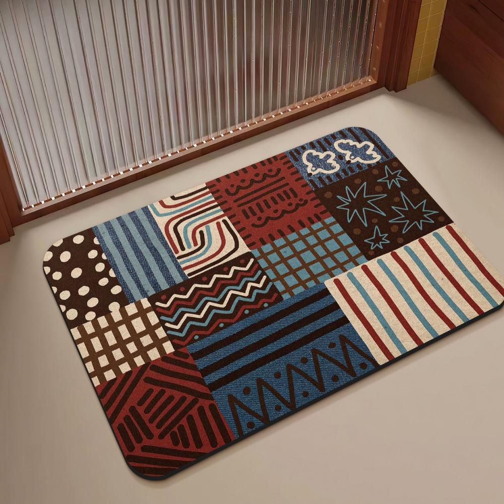 

Retro Cat-pattern Silaite Bathroom Floor Mat,simplicity Entrance Door Foot Mat, Bathroom Floor Absorbent and Anti-slip Mats 400MMx600MM