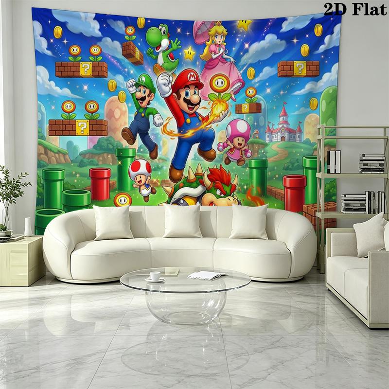 Super Bros Wall Tapestry Aesthetic Wall Hanging Printed Fabric Blanket Decorative Tapestries for Bedroom Living Room Home Decor
