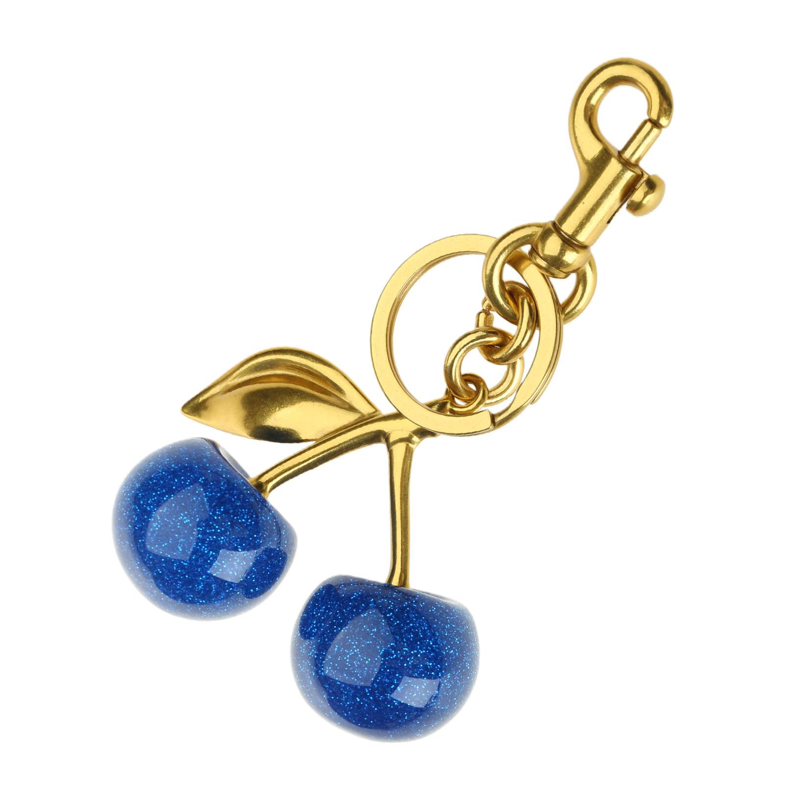 

Милый брелок-шарм с голубой вишенкой, привлекательное украшение для ключей с голубой вишенкой, стильный брелок-орнамент для законодателей моды