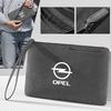 Car Portable Suede Storage Zipper Bag Travel Data Cable Headphone Bag For Opel Mokka Corsa Astra Phev Grandland Hybrid Accessory