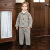 Children's Suit Autumn Winter Stylish British Style Boys' Lapel Casual Jacket Little Suit Flower Boy First Birthday Photography Formal Wear