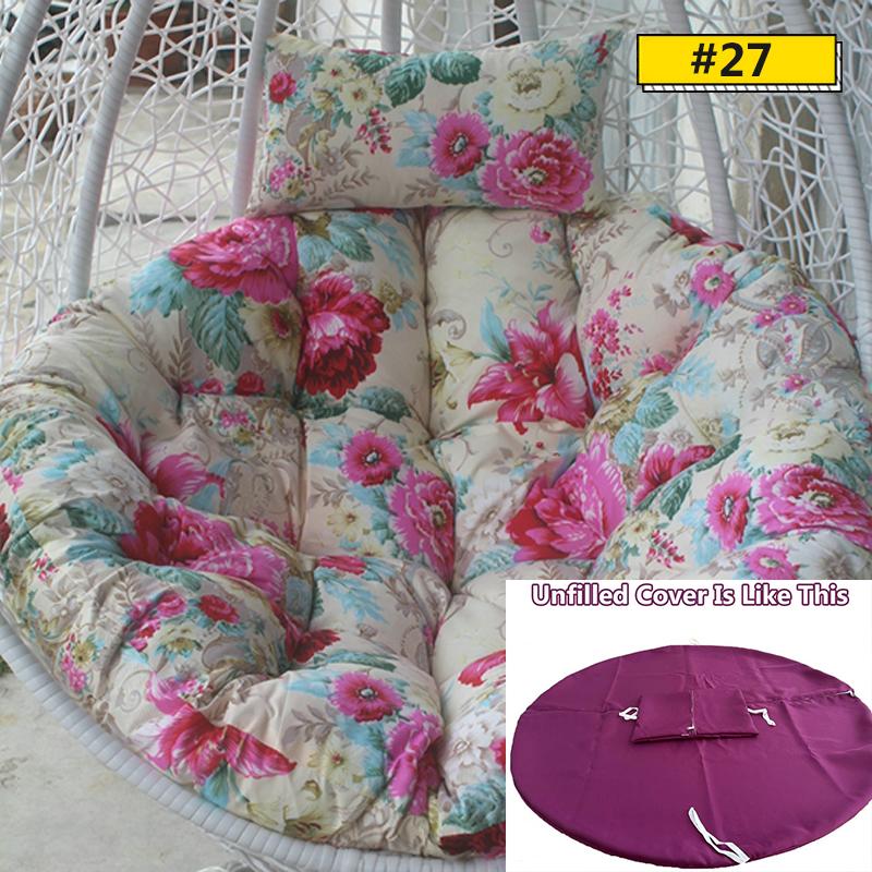 Hanging Swing S/L Unfilled or Filled Egg Basket Seat Chair Cushion Cover (NO Chair)Papasan Round Detachable Pillow Home Patio