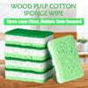 Natural Wood Pulp Cotton Sponge Wipe Re-Washable Sponge Household Cleaning Pad Kitchen Cleaning Gadgets Descaling Cleaning Rub