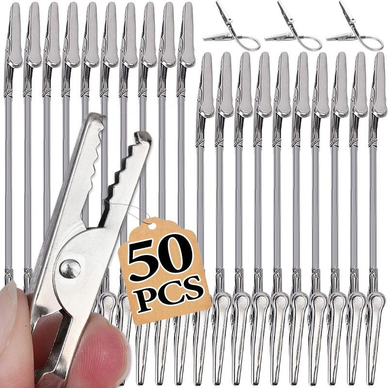 1-50Pcs Alligator Clips Metal Double Headed Mosquito-repellent Incense Clips Long Hose Holder for DIY Note Photo Memo Label