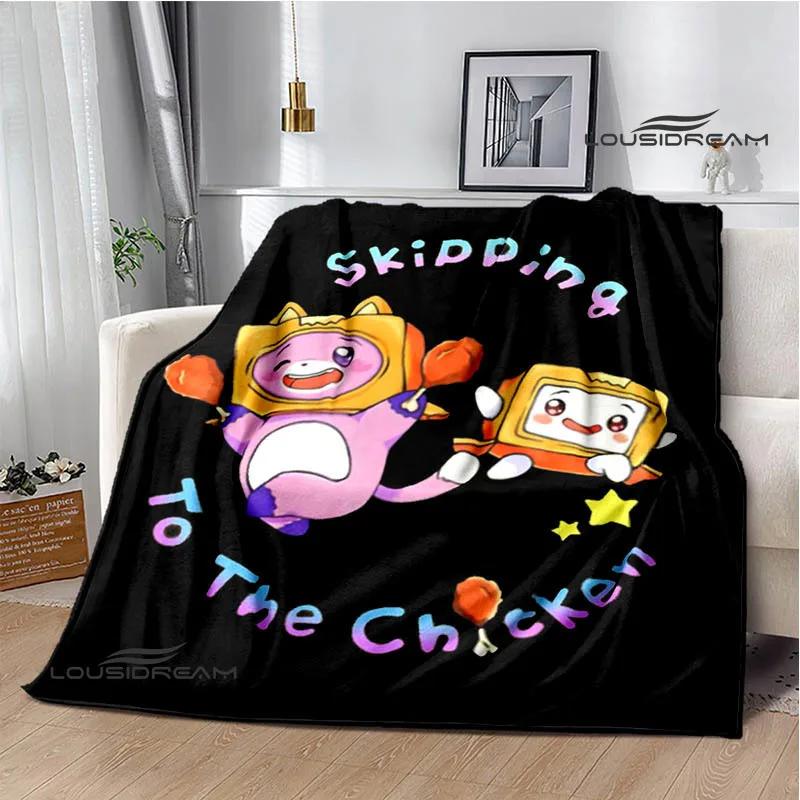 Lankybox Foxy Boxy cute Printed blanket picnic blanket Flannel Warm blanket Soft Cozy Blanket Home travel blanket Birthday Gift