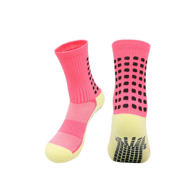 Men's Non-Slip Mid-Calf Football Socks with Thickened Towel Bottom and Silicone Grip