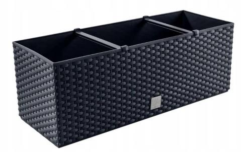 Anthracite box flowerpot with irrigation system 51 cm