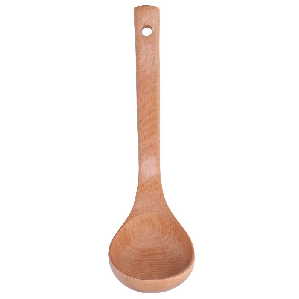 Wood Grain Texture Cooking Spoon Extra Long Handle Kitchen Spoon Wooden Spoon  Soup Stew Mixing