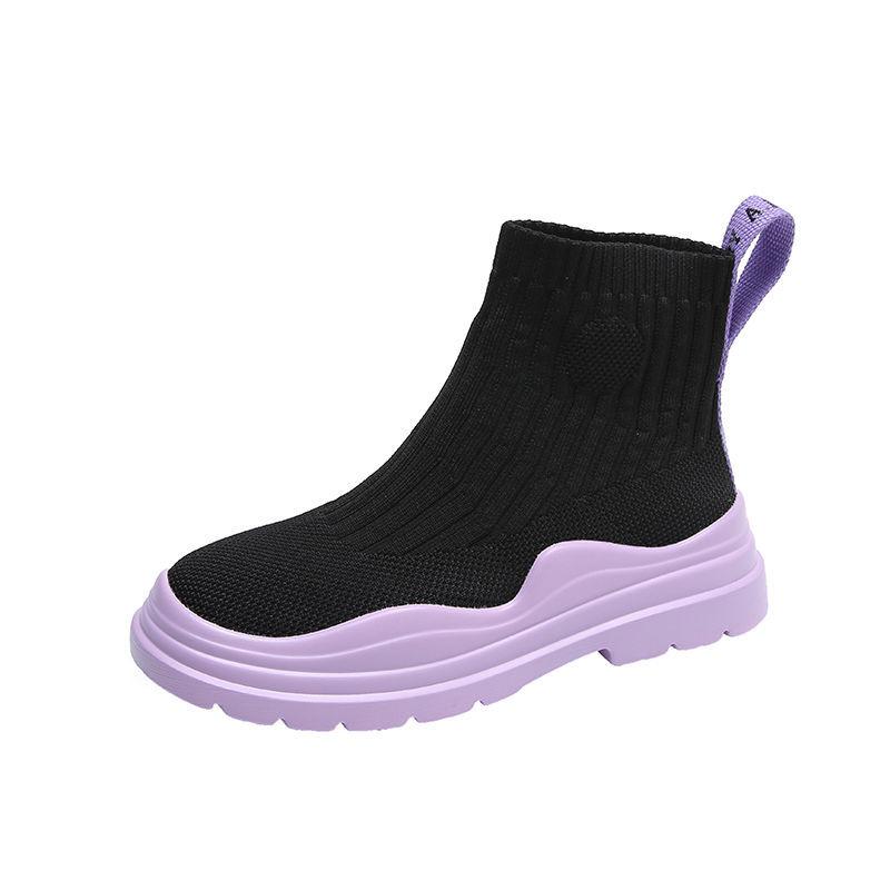 Women's Shoes Slip On Female Footwear Mesh Breathable High Platform Ankle Boots Green Booties Y2k Fashion Casual 2024 New In 39