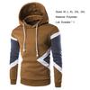 Men Hoodie Contrast Color Drawstring Autumn Winter Loose Patchwork Sweatshirt Male Clothes
