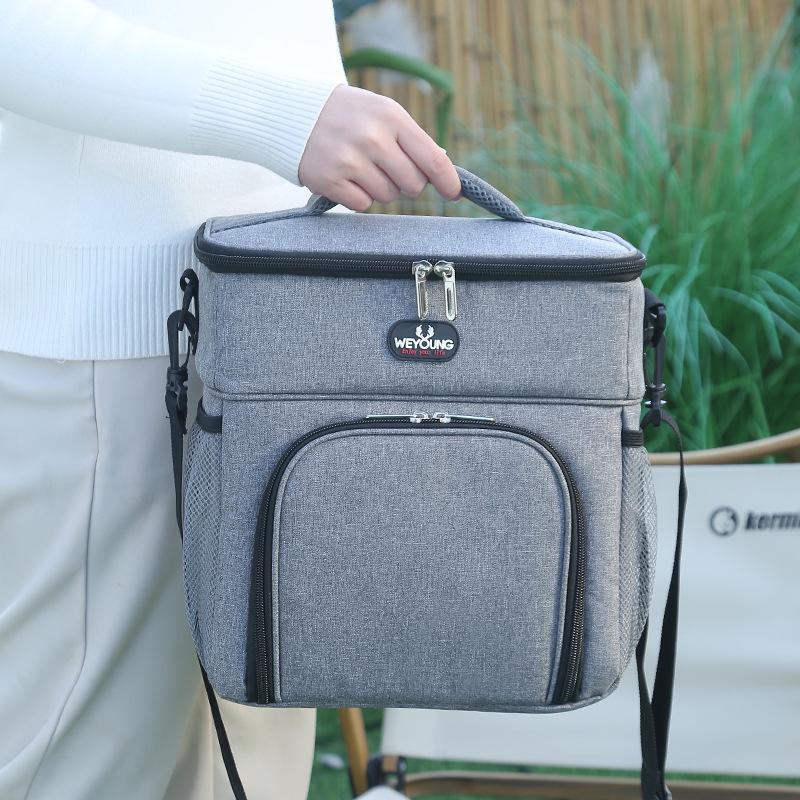 Multifunctional Double Layers Tote Cooler Lunch Bags For Women Men Large Capacity Travel Picnic Lunch Box With Shoulder Strap