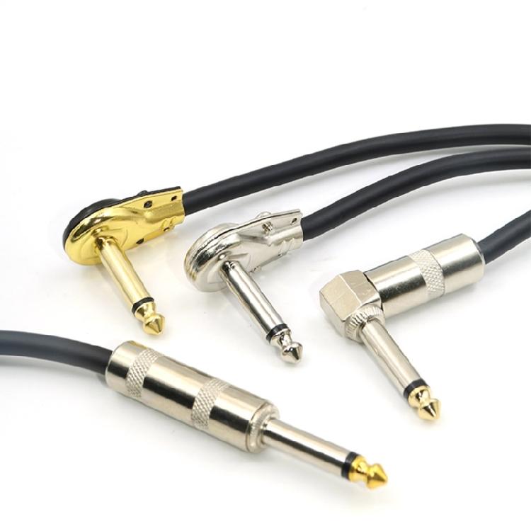 Guitar Effects Cable for Pedalboard Connection and Noise Reduction 6.35mm Guitar Patches Cable Right or Straight Angle