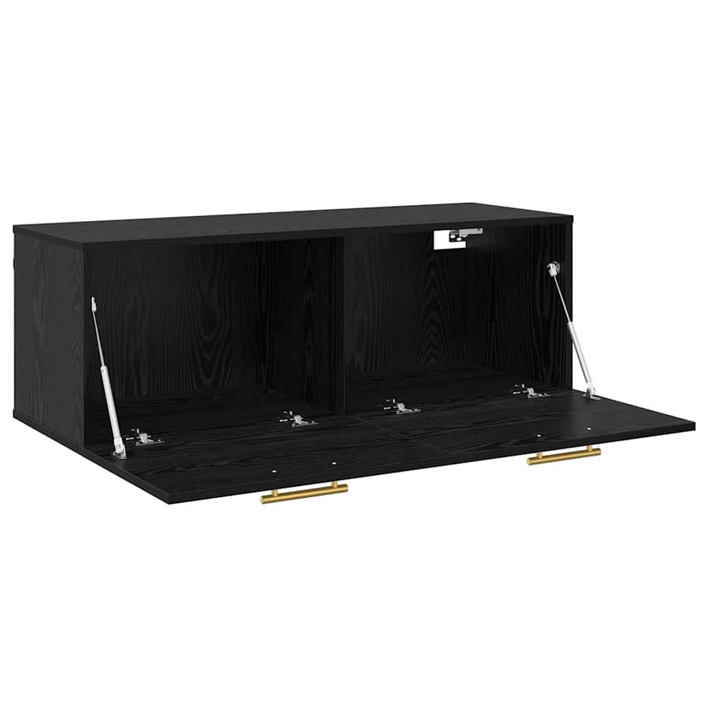 Wall Cabinet Black Oak Effect 100 X 36.5 X 35 Cm