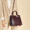Genuine Leather Large Tote Handbags For Women  Trend Designer Vertical Work Ladies Shoulder Crossbody Bags