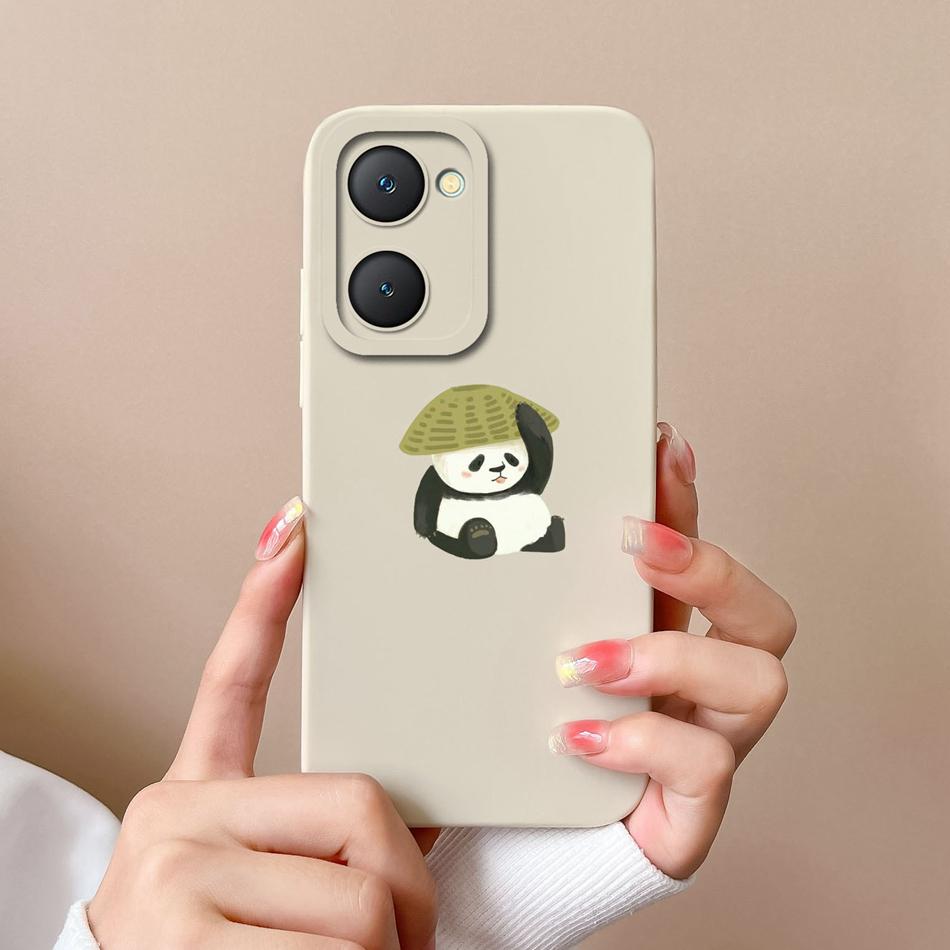 Phone Cases For Vivo Y03 4G Flowers Soft Liquid Silicone Camera Lens Premium Protection Back Covers For Vivo Y 03 Funda Carcasa