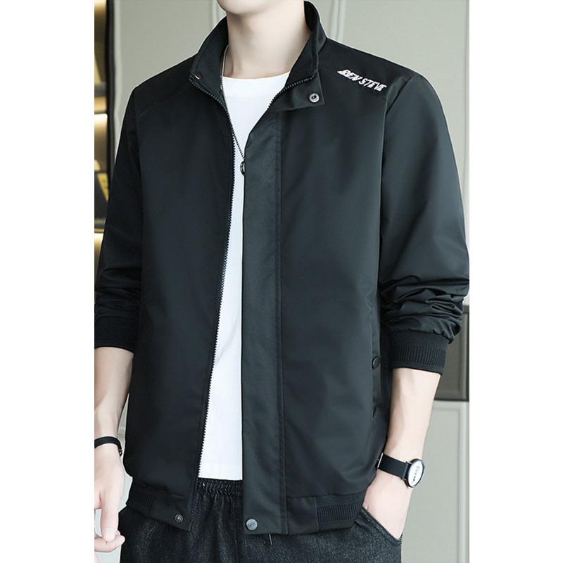 

Мужская куртка весна-осень корейская версия повседневная куртка большого размера с капюшоном мужская верхняя часть 5XL чёрный