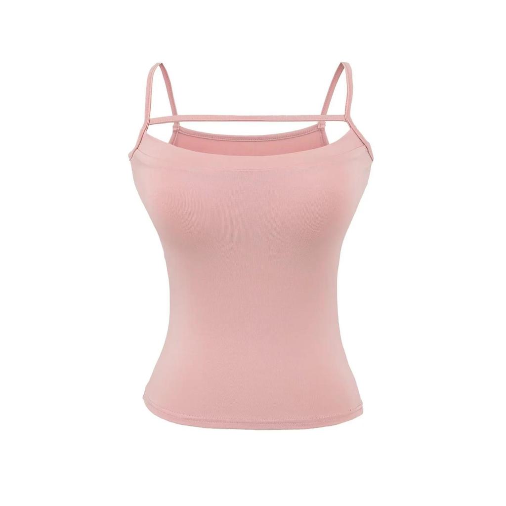 Women's Tank Top Camisole with Thickened Chest Pads, Enhances Bust, Cartoons, Slim Fit, Covers Underarm Fat, Inner and Outer Wear