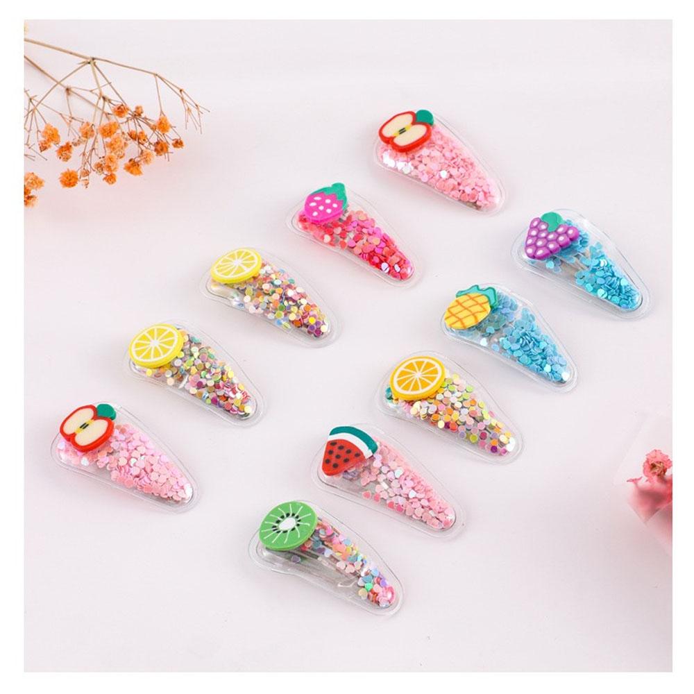 10pcs Cartoon Quicksand Bb Clip Cute Simple Hair Clip Glitter Hair Accessories Girl Hair Clip Y2k Accessories Hair Accessories