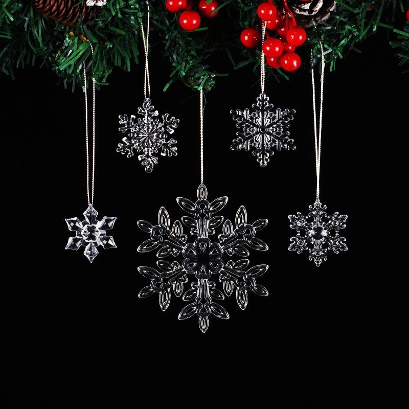 New Christmas Transparent Ice Crystal Snowflake Christmas Tree Decoration Supplies Christmas Atmosphere Christmas Tree Snowflake Pendant