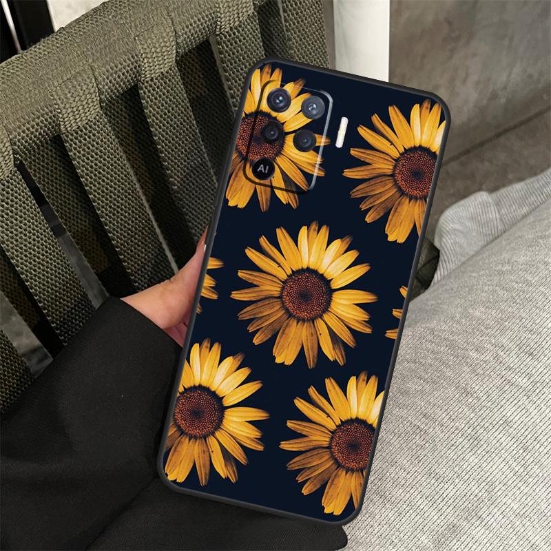 Sunflower Case For Oppo A18 A38 A58 A78 A98 A74 A94 A54 A40 A60 A80 A16 A76 A96 A15 A57S A17 A77 Cover
