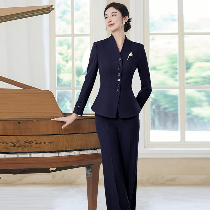 

Troloman Women s Collarless Professional Suit Set XL