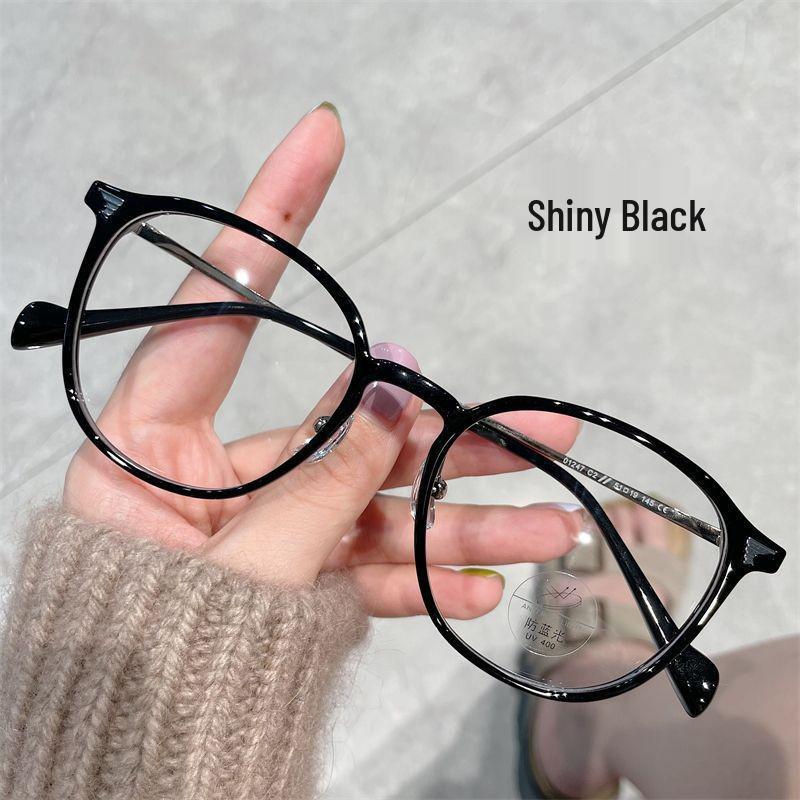 

Сверхлегкие очки для миопии с чайным оттенком для женщин - Тонкая круглая оправа, эффект «обнаженного лица», готовы для рецептурных линз и астигматизма.