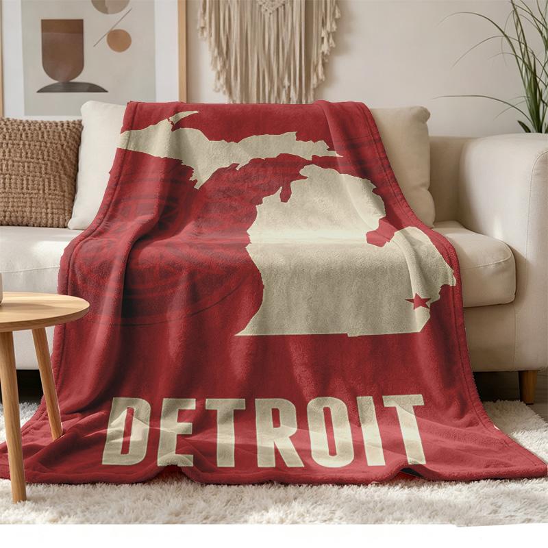 Detroit Red Wings Weiches und bequemes Flanell Geeignet für Sofas Wohnzimmer Outdoor-Camping Reisen und auch ein tolles Jubiläumsgeschenk
