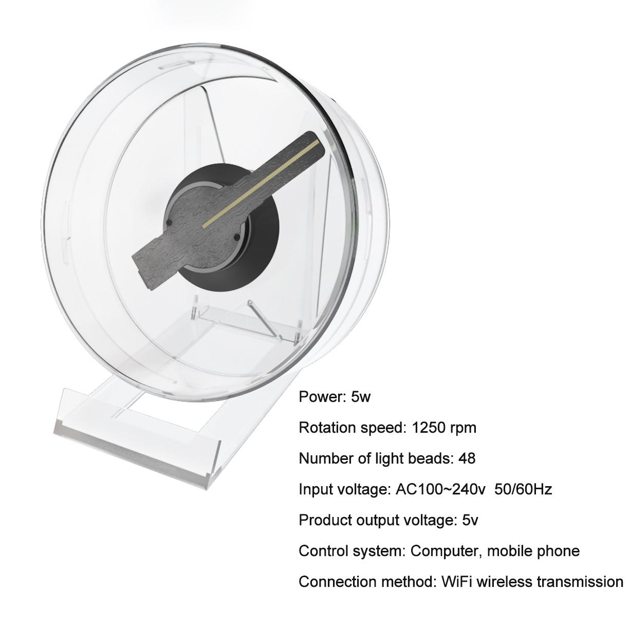 

3D Голографический Рекламный Свет Круглый Настольный Проекционный Воспроизведение Аудио Ремешок Для Торгового Центра Магазина Коммерческий USB Вилки 48LED