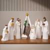 Christmas Nativity Figurines Resins Nativity Scene Statue with Stable Holy Family Statue Table Centerpieces Home Decors