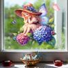 Flower Fairy Hydrangea Flower Butterfly Glass Film Kitchen and Bathroom Stickers