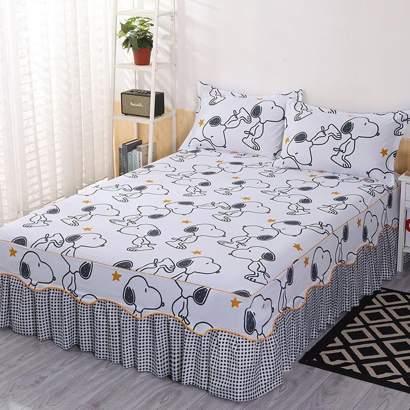 3Pcs Bed Sheet Lace Skirt Elastic Fitted Double Bedspread With Pillowcases Mattress Cover Bedding Set Elastic Bedsheet Set