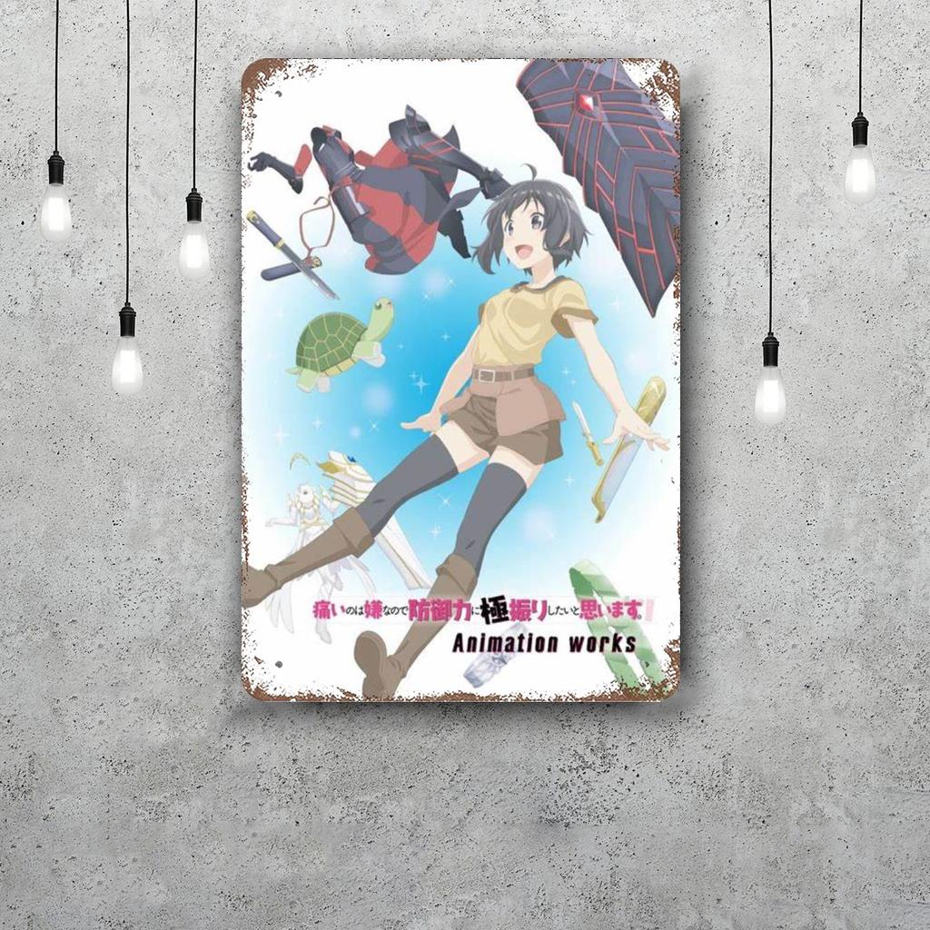 Bofuri Online Cartoon Retro Vintage Tin Sign Poster Decorative Plaque Metal Plate Wall Decor