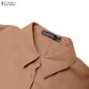 ZANZEA Women Casual Turn Down Collar Summer Short Sleeve Shirt Dress