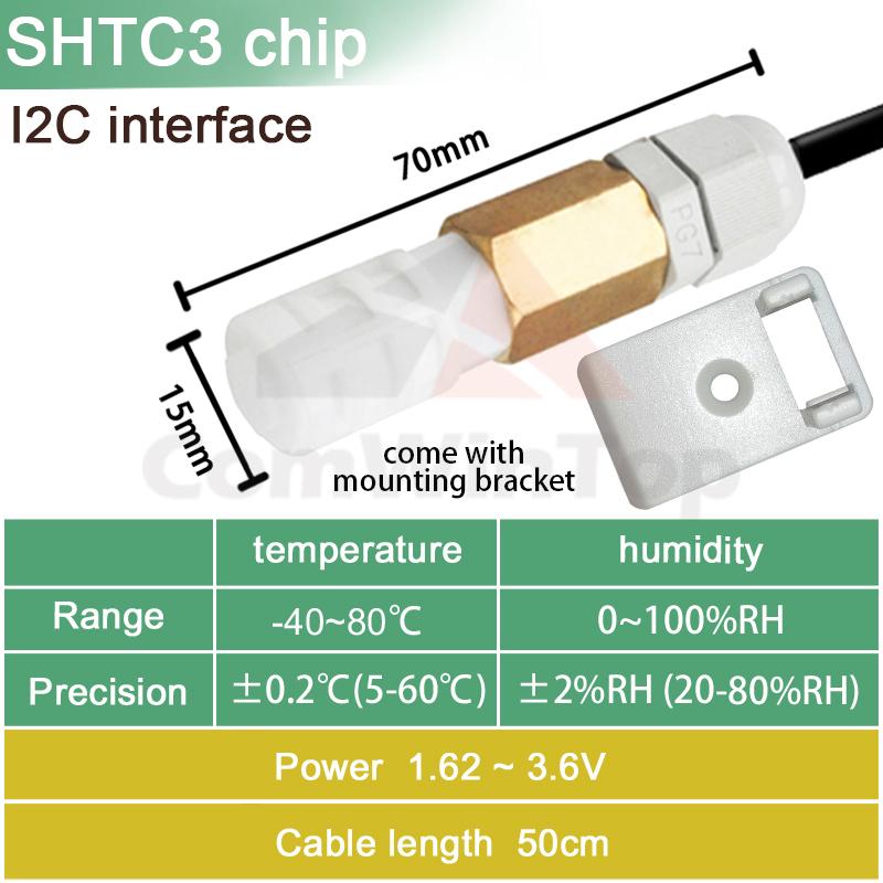 SHT20 SHT30 SHTC3 SHT35 I2C Temperature Humidity Sensor Probe 2