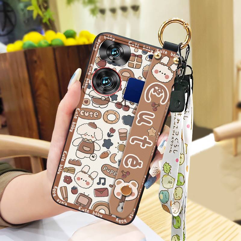 Dirt-resistant Back Cover Phone Case For ZTE Nubia Z60 Ultra Soft Case Shockproof Protective Anti-dust Cute Lanyard Ring