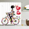 Flower Butterfly Girl Shower Curtain Waterproof Bathroom Lovely Woman Fairy Shower Curtain Polyester Cloth Home Decor Hook