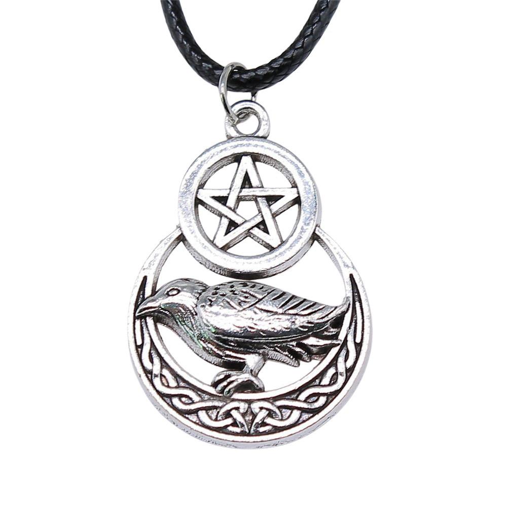 Star Pendant Necklace Vintage Minimalist Moon Sun Charms Cosmic Jewelry With 45cm Leather Chain