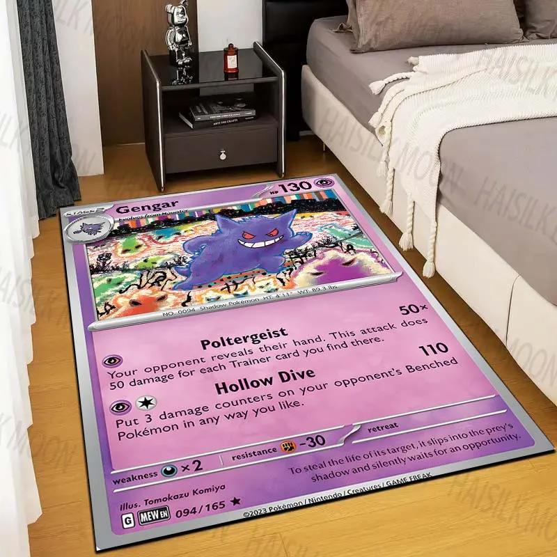 15 Sizes Gengar Pokémon Cards Print Rug Living Room Bedroom Carpet Mat Sofa Doormat Floor Rug Gift for Family Friend Potdemiel