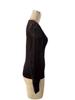 2025 Spring Women's Chiffon Patchwork Deep V Knit Long Sleeve Top