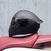 Motorcycle helmets Men's and women's face-off helmets Double mirror locomotive Bluetooth semi-full cover four seasons