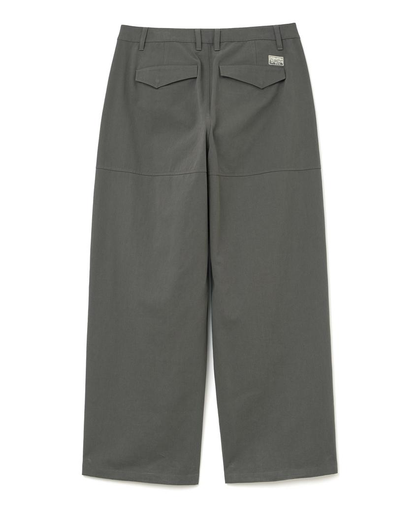 MILLO ARCHIVE Slant Cut Curved Pants [Khaki Gray]