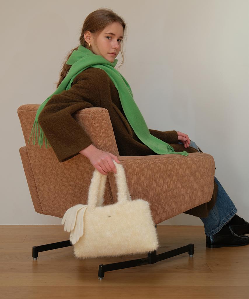 Carmonde Brush Handmade Bag_Ivory