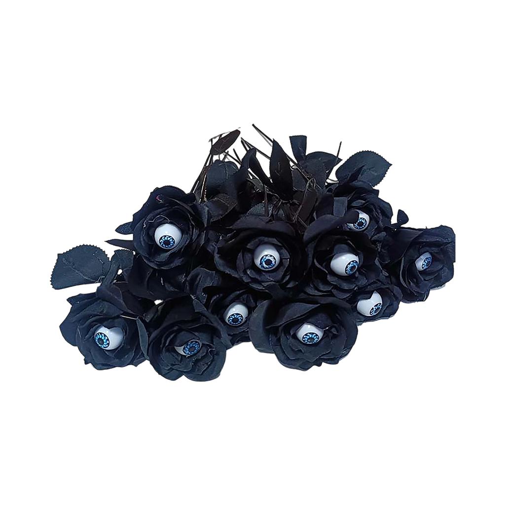 Feltree Halloween Decorations 10 Pieces Faux Rose With Eyeballs