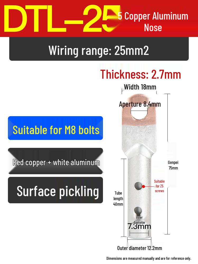 Copper-Aluminum Transition Connector Terminal Block, Quick Wire Connection Tool, No-Press Pipe Butt Connection GTLC