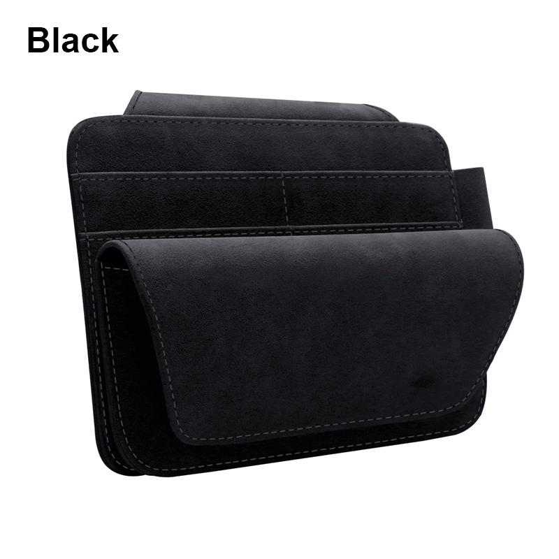 

Сумка для хранения автомобильного солнцезащитного козырька SEAMETAL с футляром для очков, роскошный замшевый карман для хранения, органайзер, держатель для карт чёрный