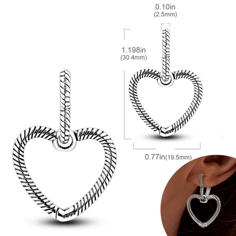 New Women Earrings Original 925 Silver Hoop Earrings Engagement Wedding Birthday Drop Earring Women Jewelry Gifts